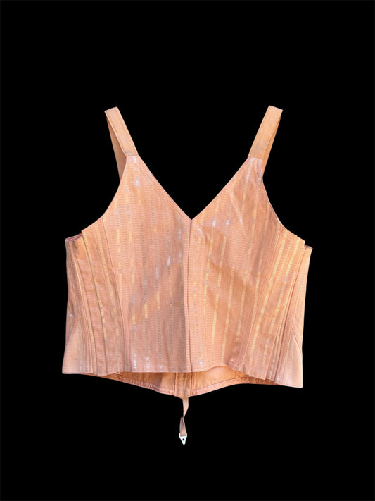 1930s jacquard bustier corset top