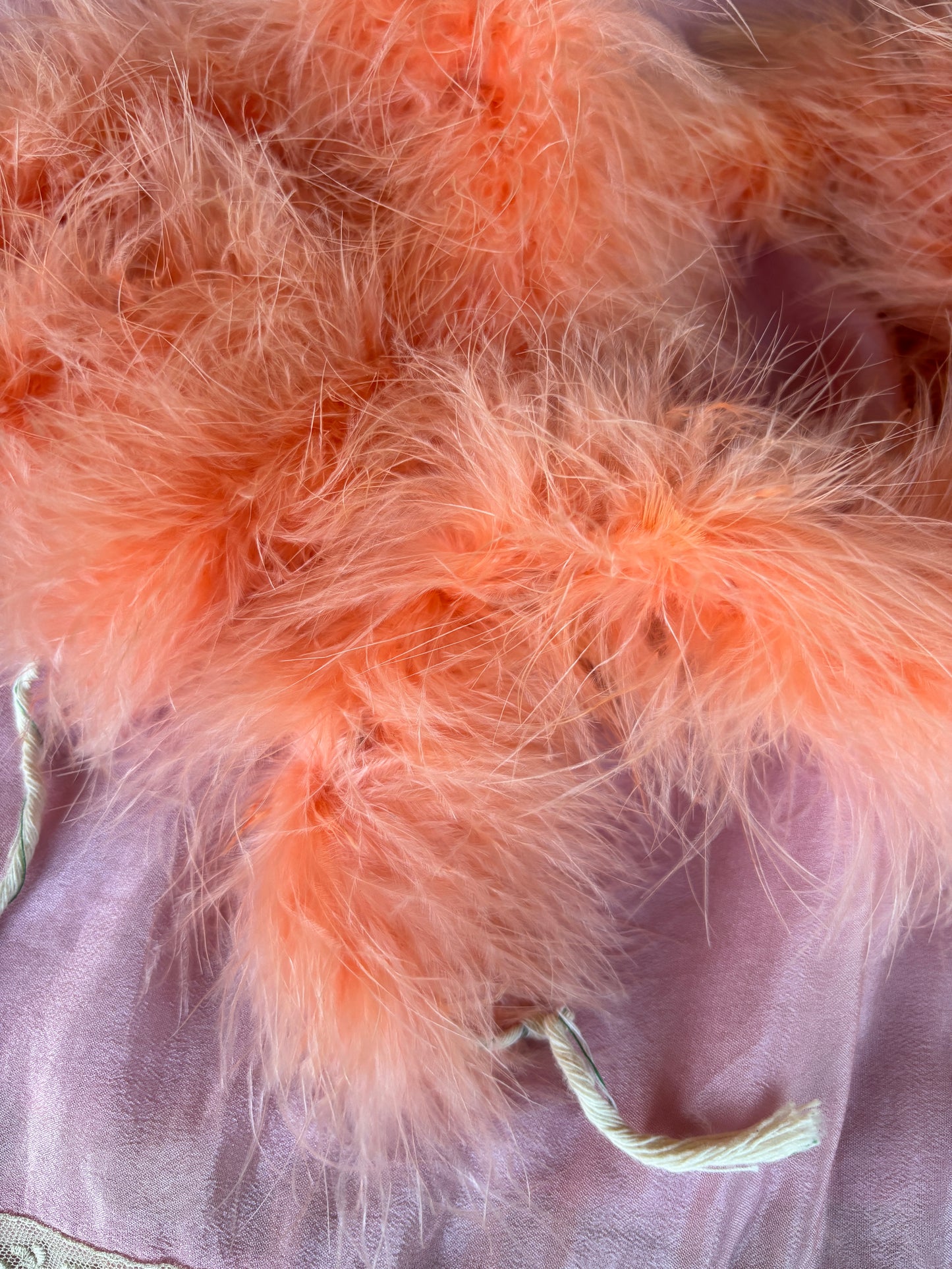 1930s salmon marabou feather boa