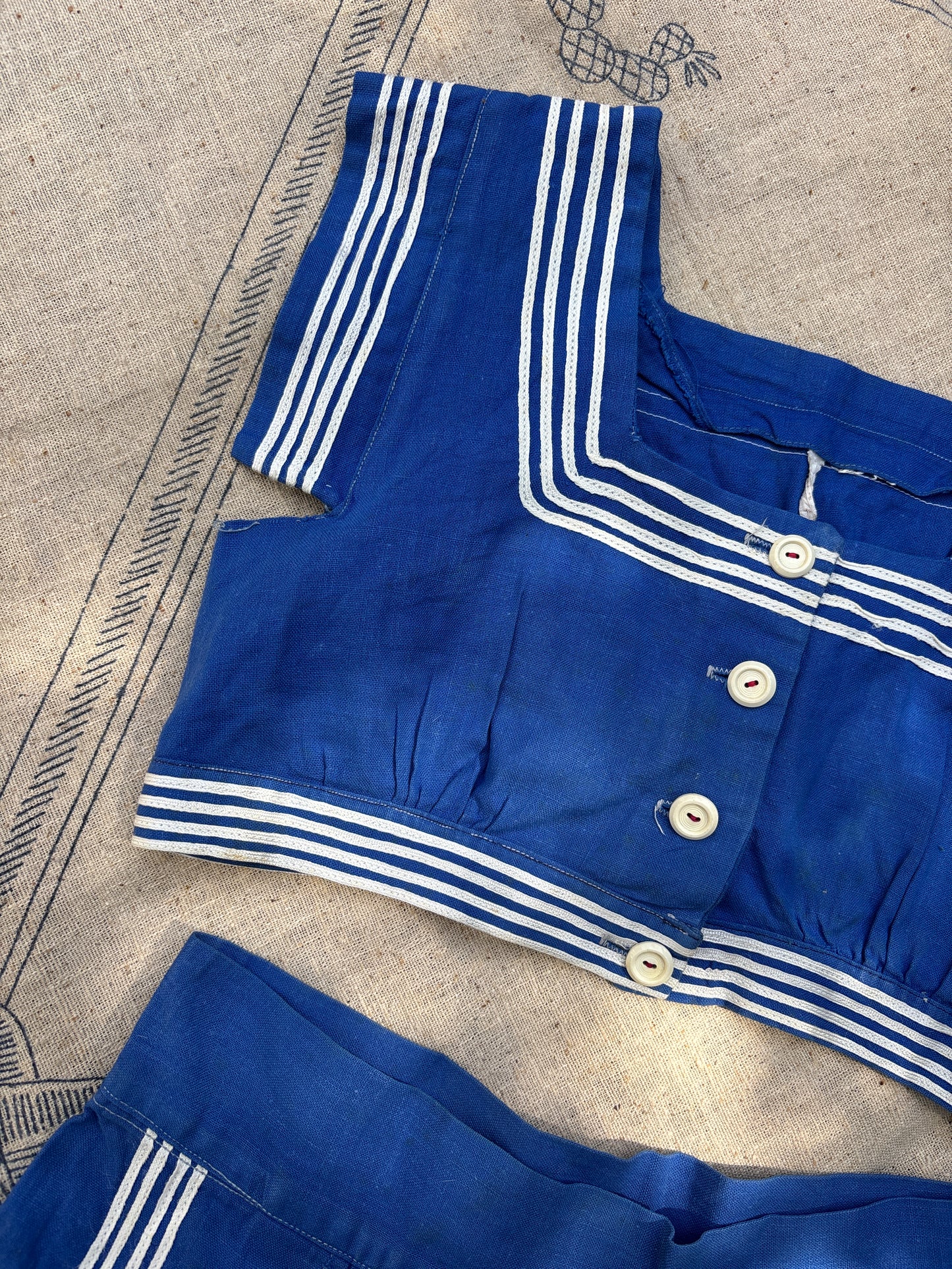 1940s nautical sportswear playsuit 2 pc