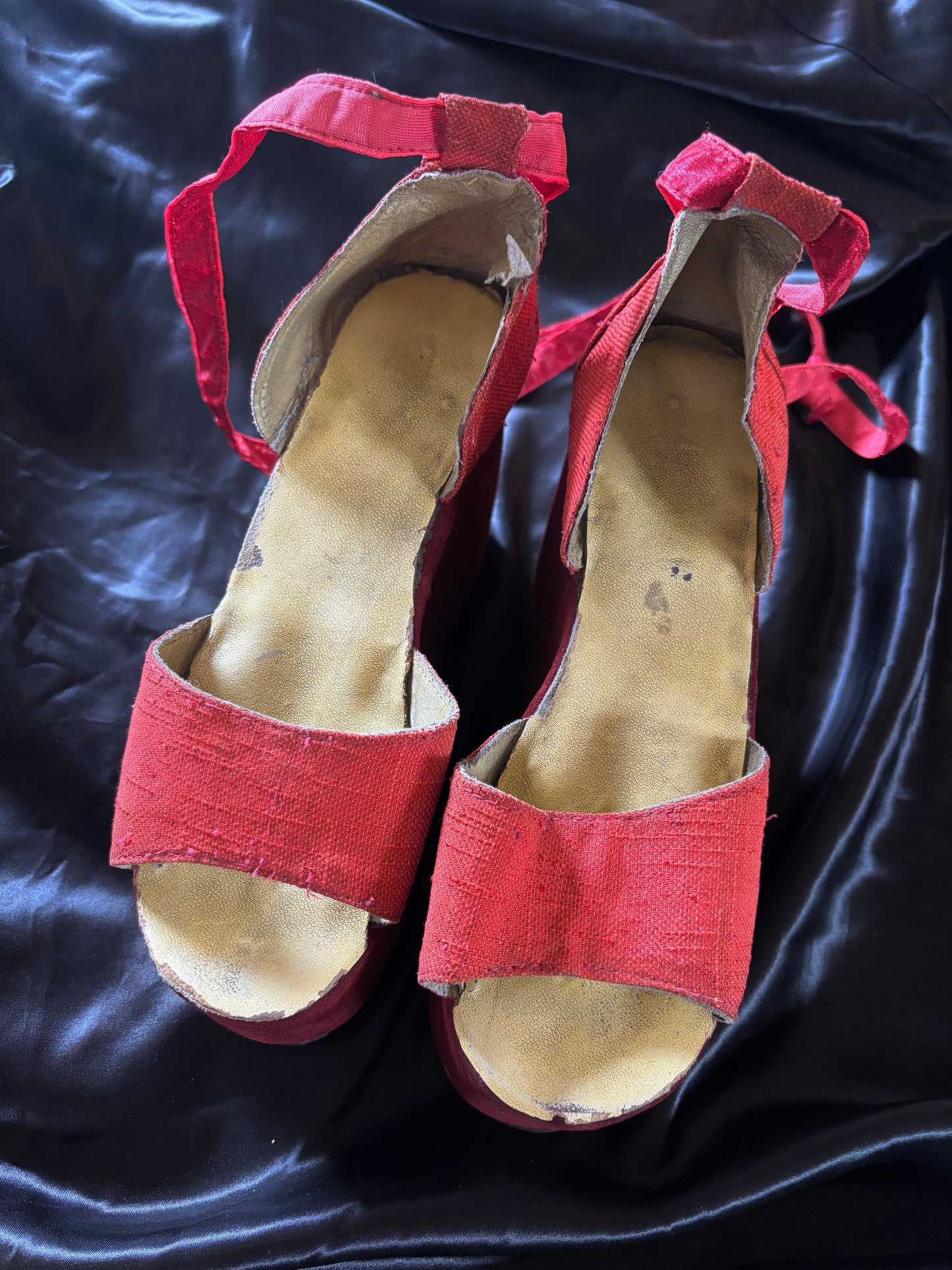 1970s mega platforms with cloud moon & star appliqué