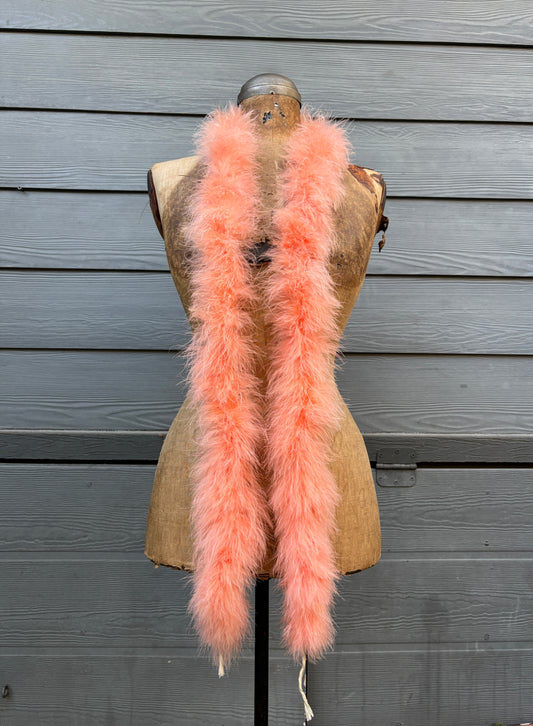 1930s salmon marabou feather boa