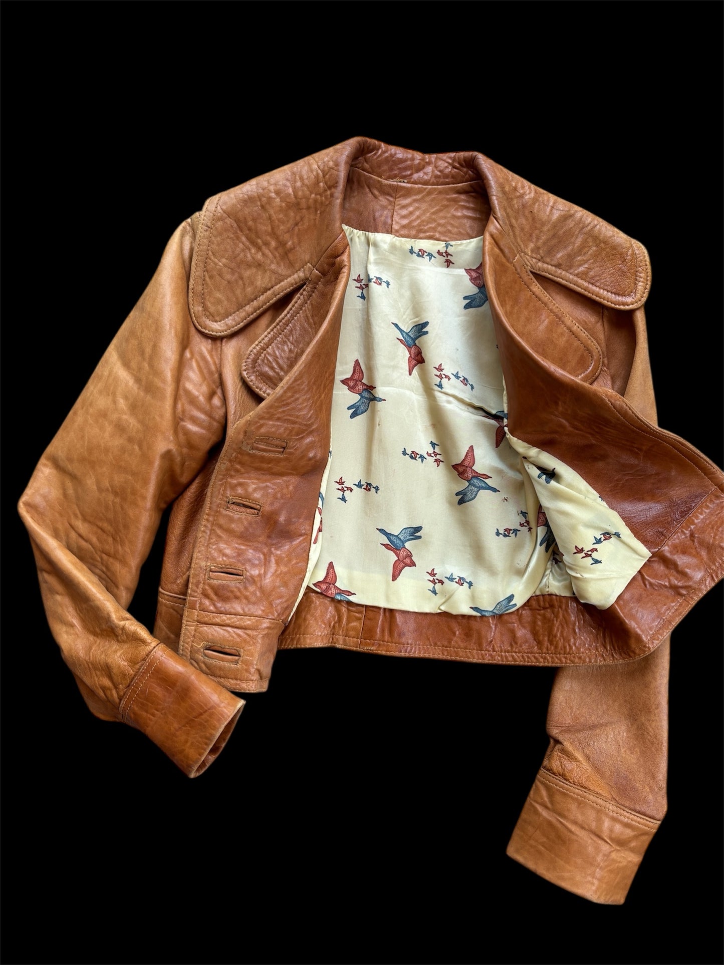 1970s cropped leather jacket