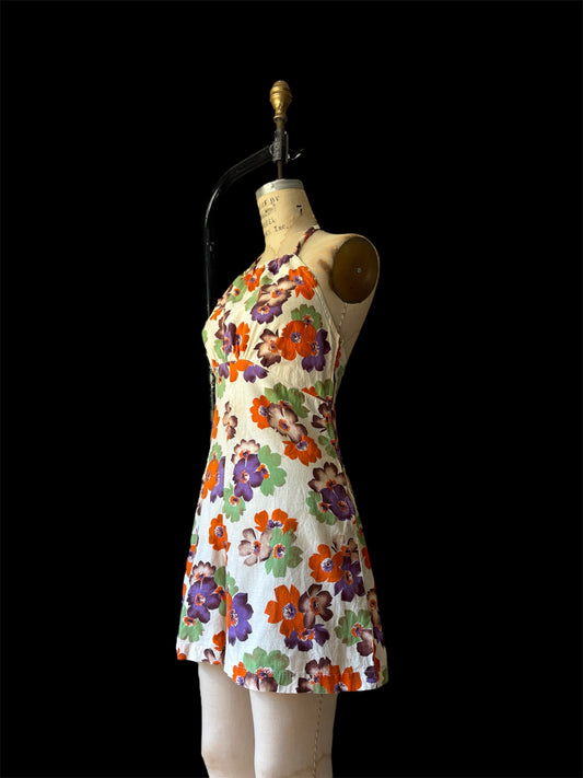 1930s cotton playsuit & hooded beach jacket 2pc set