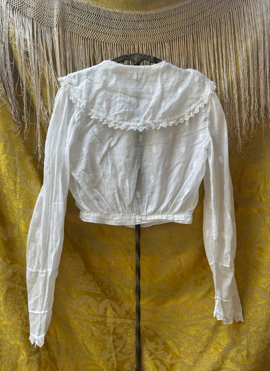 Edwardian 1910s voile collared blouse