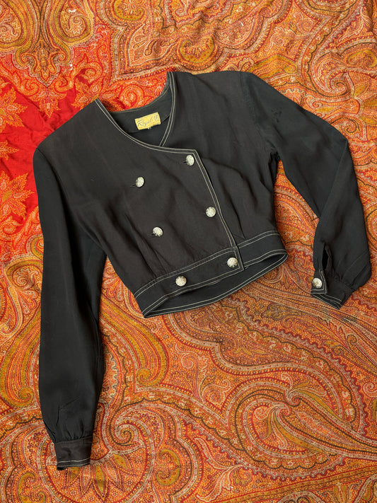 1940s cropped gabardine jacket