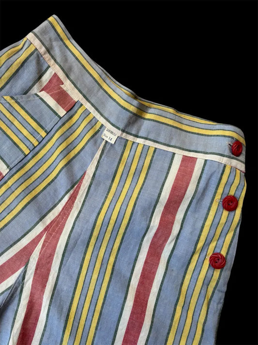 1940s Deadstock Striped Shorts