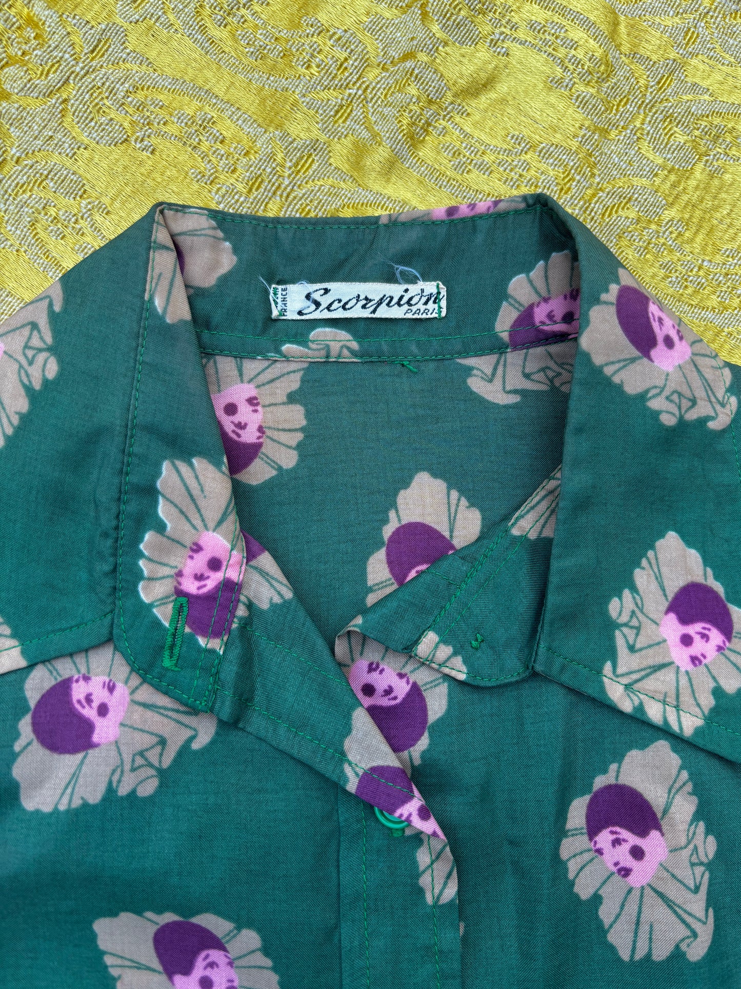 1970s French Pierrot novelty blouse