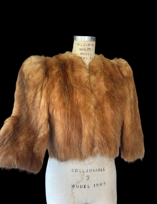 1940s cropped fox fur coat old Hollywood