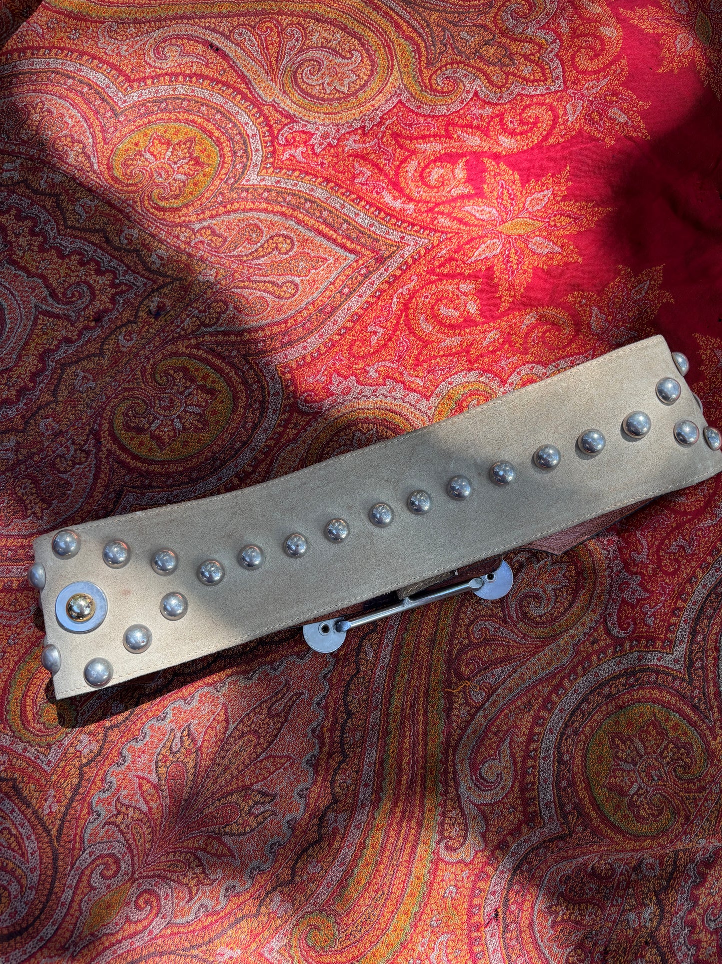 Late 1960s heavily studded hippie leather belt