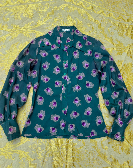 1970s French Pierrot novelty blouse