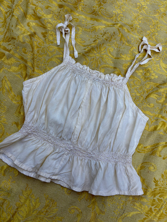 1970s embroidered & smocked peasant blouse Star of India