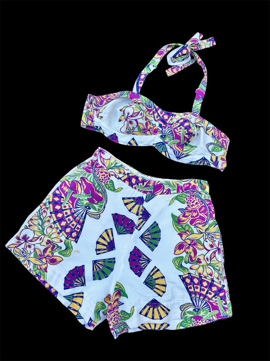 1940s Royal Hawaiian cold rayon 2pc playsuit