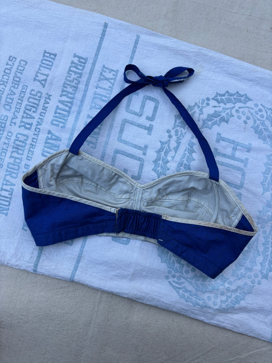 1950s cobalt sanforized cotton sportswear sun top