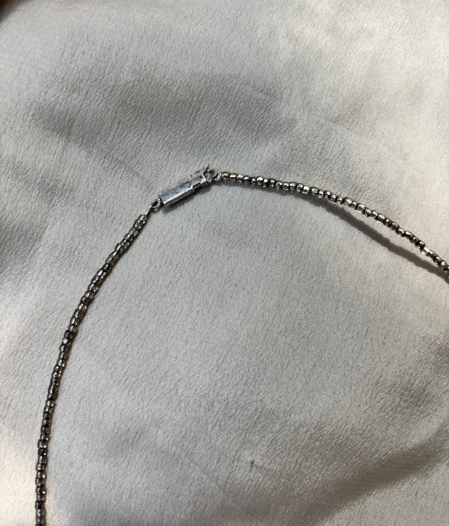 Freshwater silver-gray Biwa pearl necklace