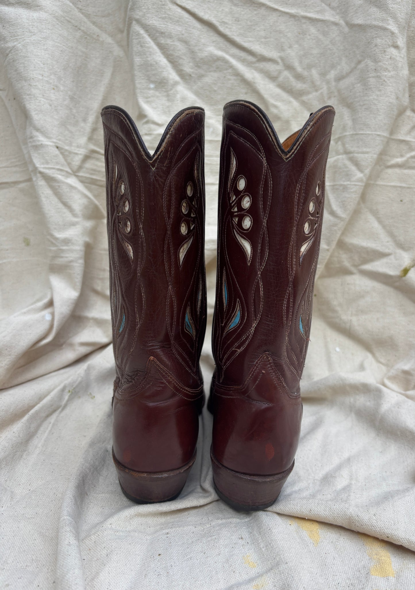 Acme 1950s squash blossom inlay boots women’s size 7