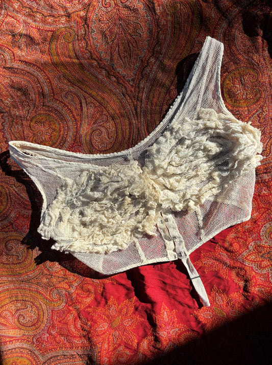 Edwardian net corset cover with frills