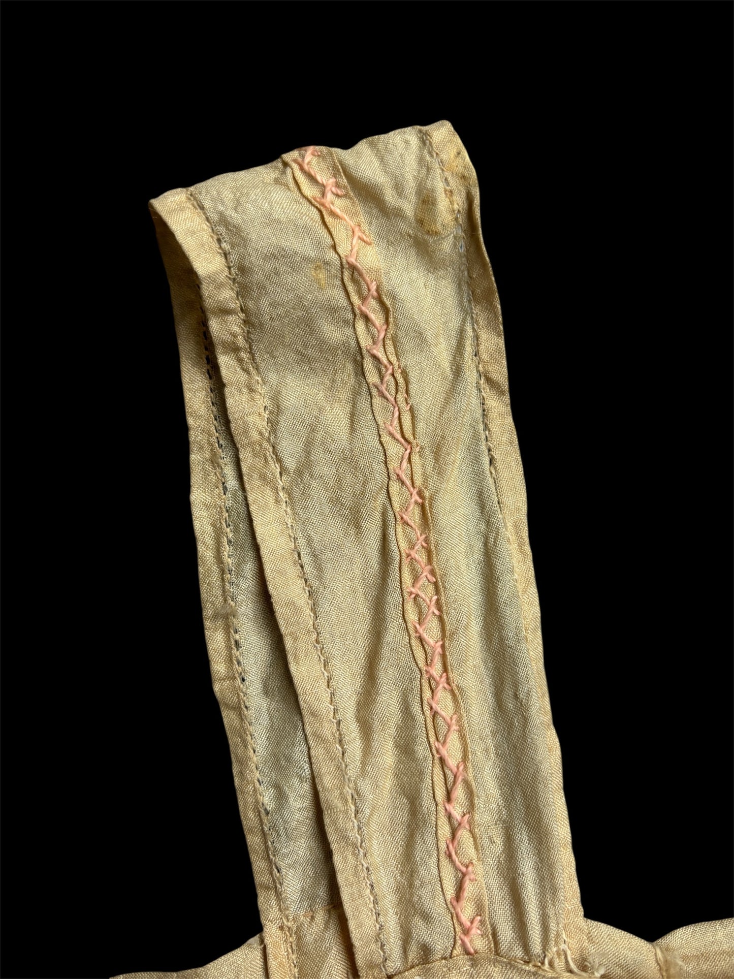 1920s pongee silk embroidered corset cover