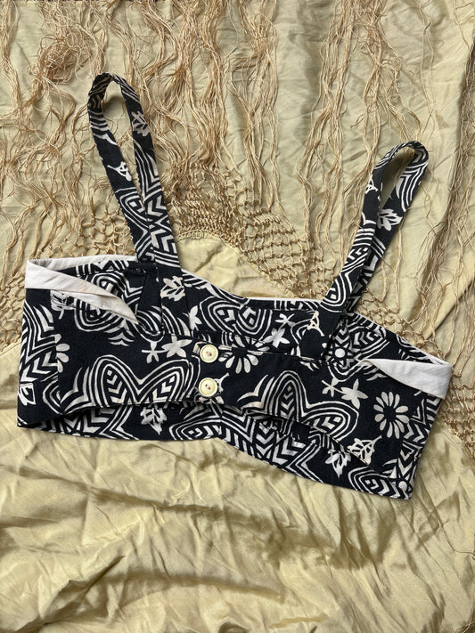 1950s novelty print cotton sun top