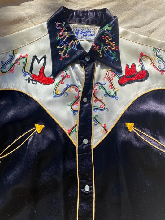 1950’s satin chain stitched western shirt