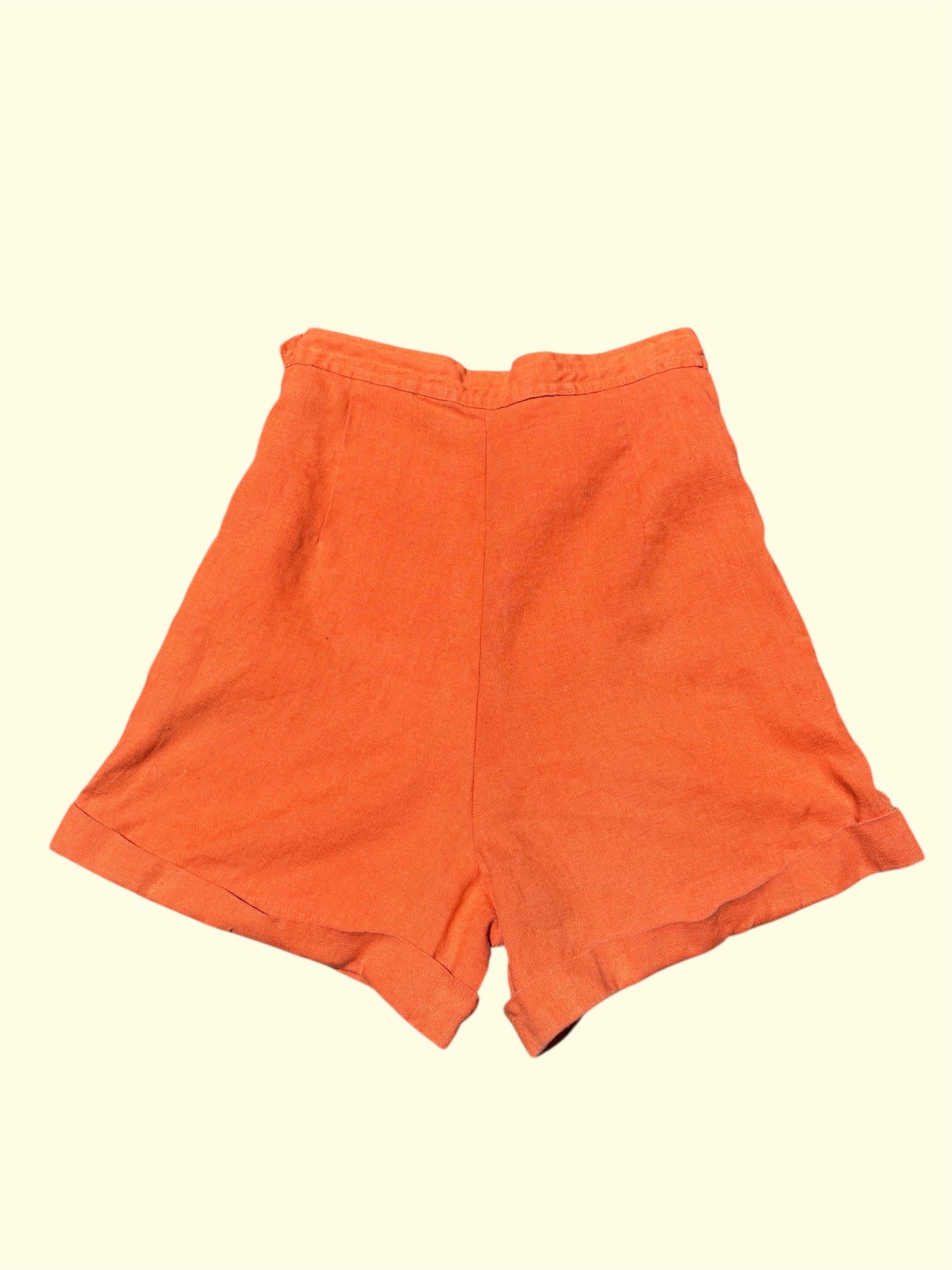 50’s orange linen play shorts