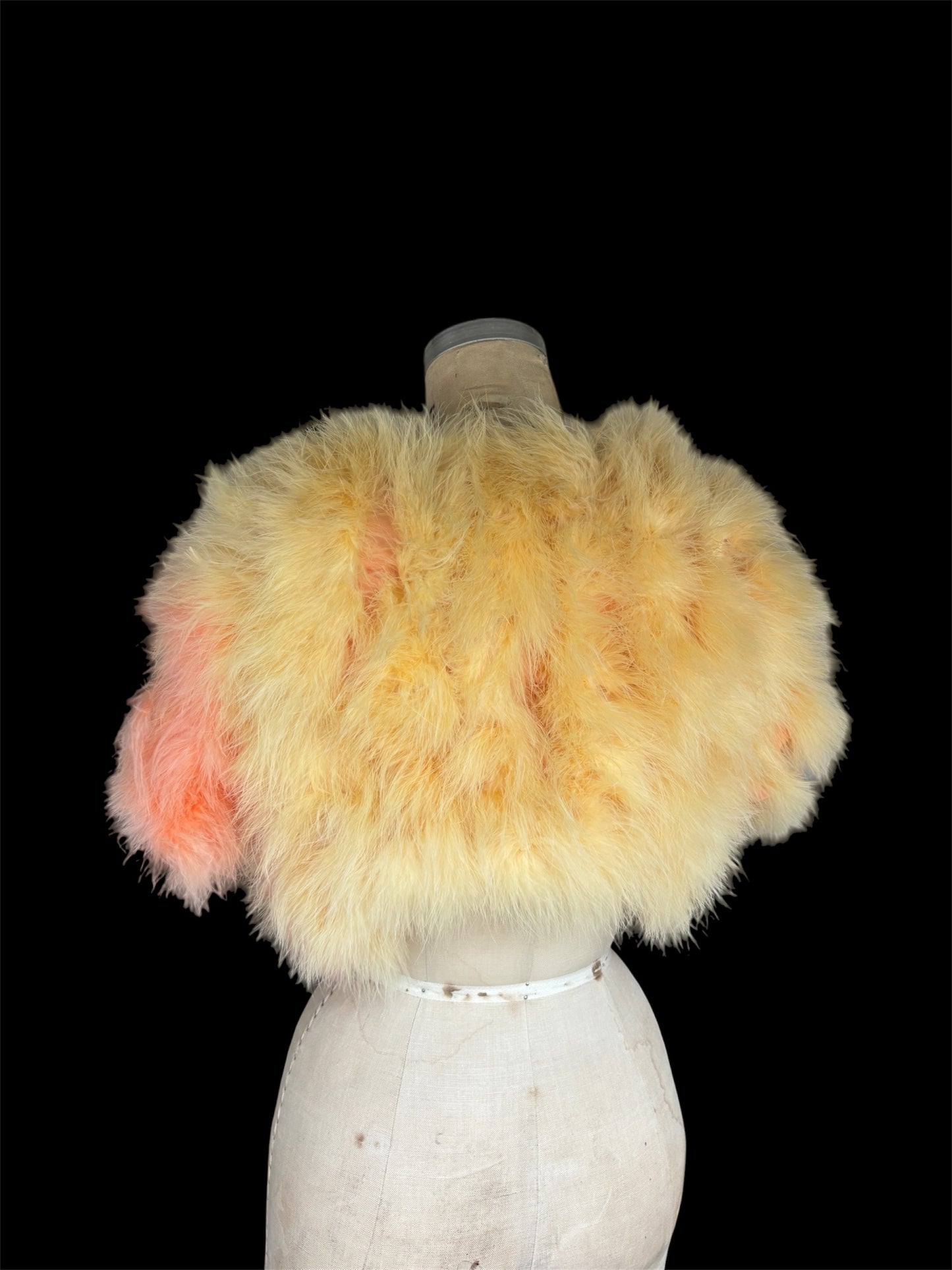 1960s sherbet marabou feather bolero