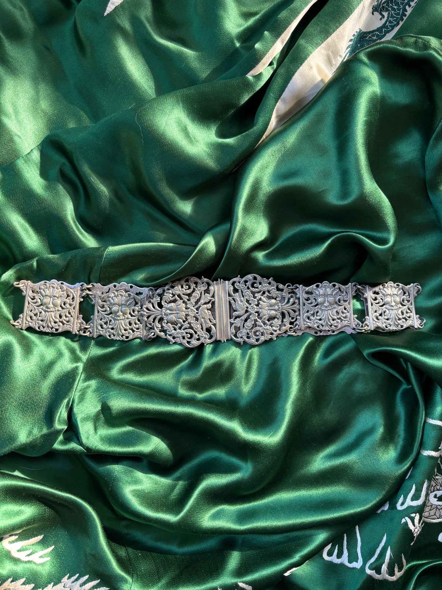 Nouveau silver plated nurse belt