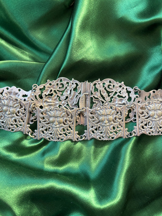 Nouveau silver plated nurse belt