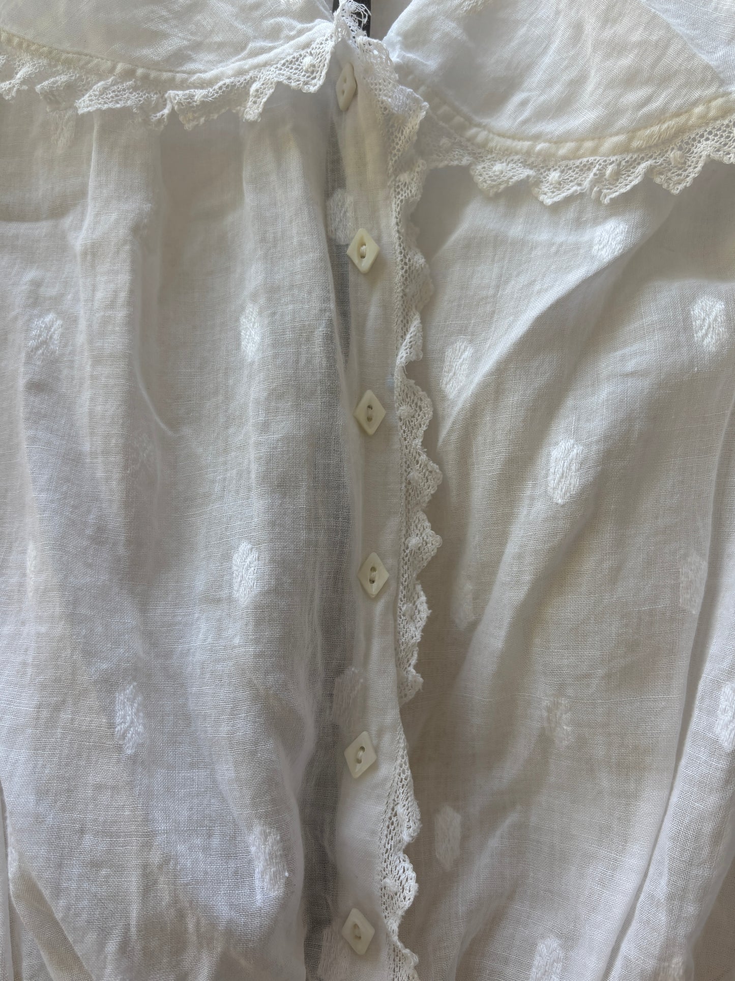 Edwardian 1910s voile collared blouse