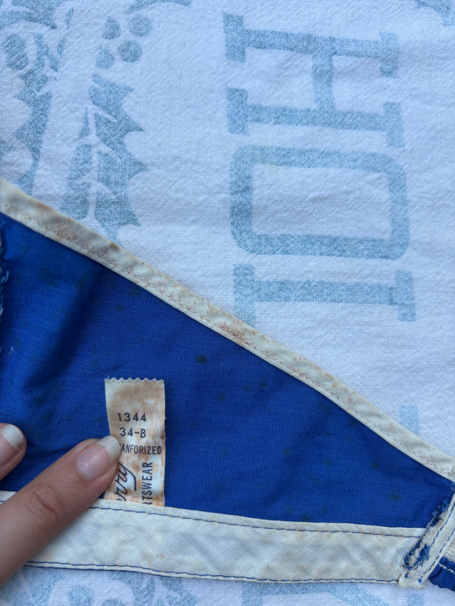 1950s cobalt sanforized cotton sportswear sun top