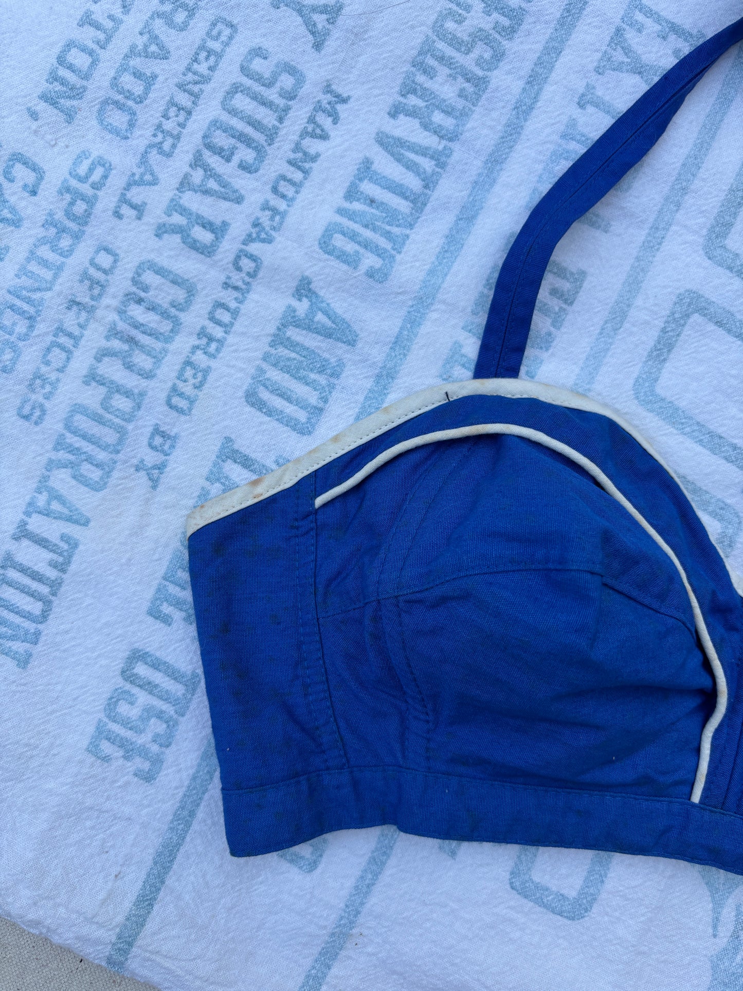 1950s cobalt sanforized cotton sportswear sun top