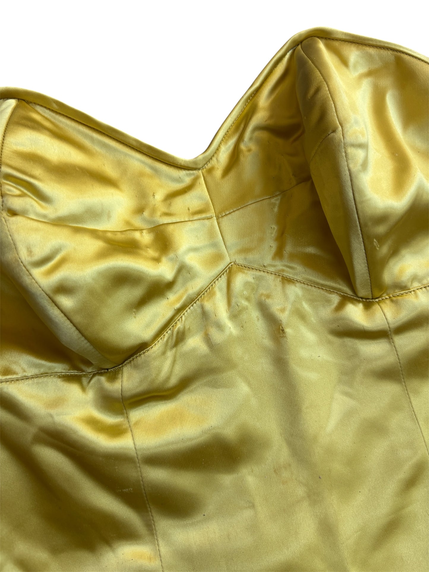 1940s/50s yellow satin one-piece showgirl costume