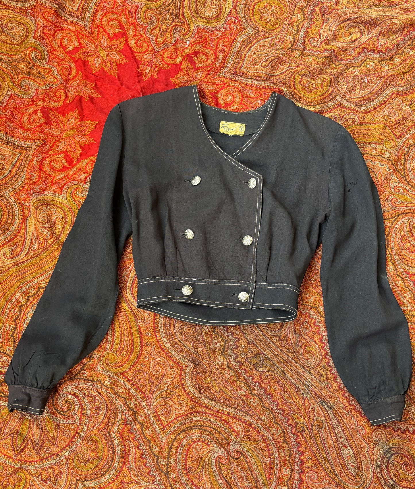 1940s cropped gabardine jacket