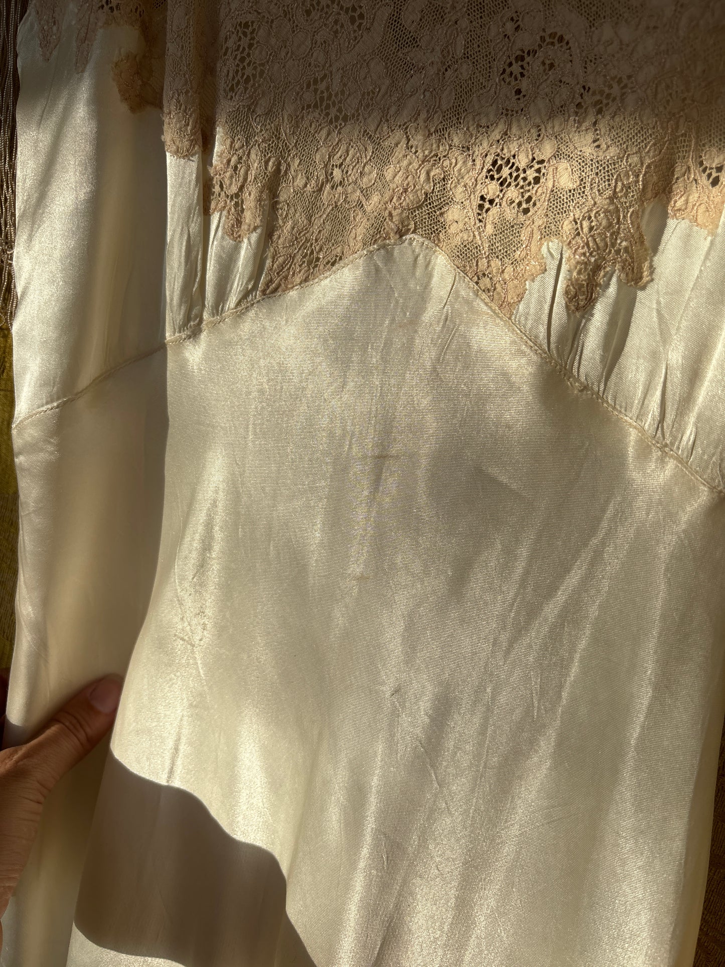 1940s pearly bias cut slip dress