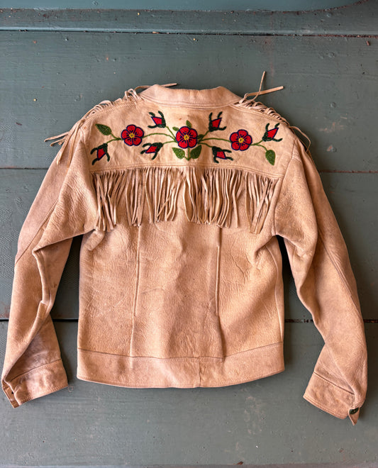 1940s Sioux beaded buckskin fringe jacket