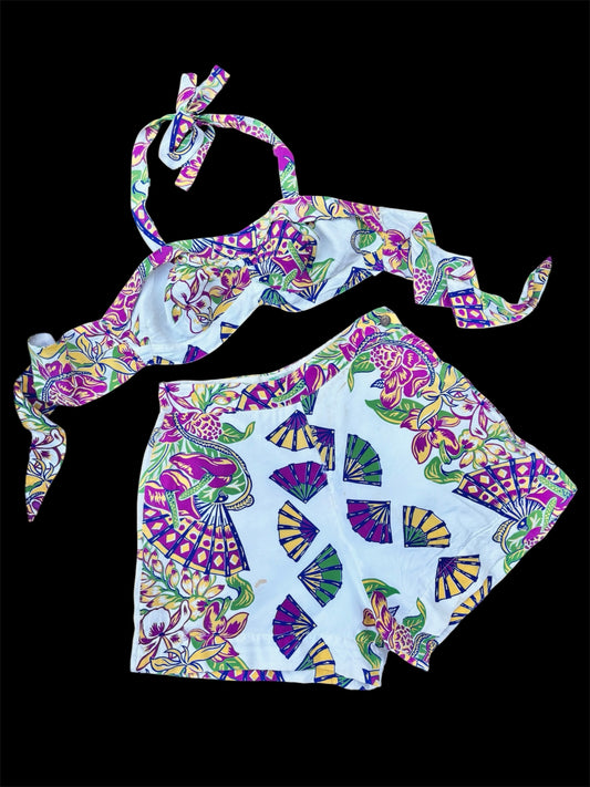 1940s Royal Hawaiian cold rayon 2pc playsuit