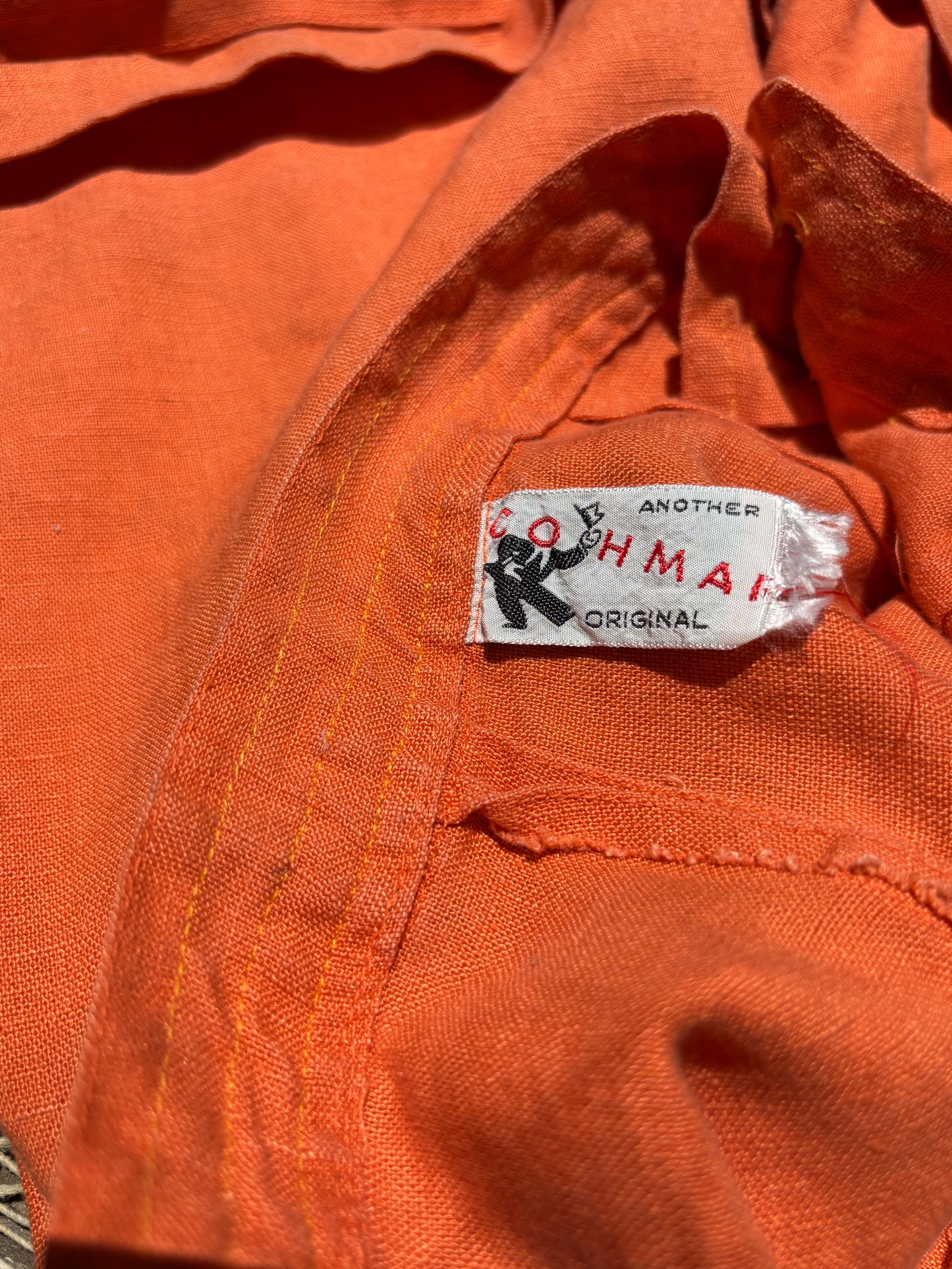 50’s orange linen play shorts