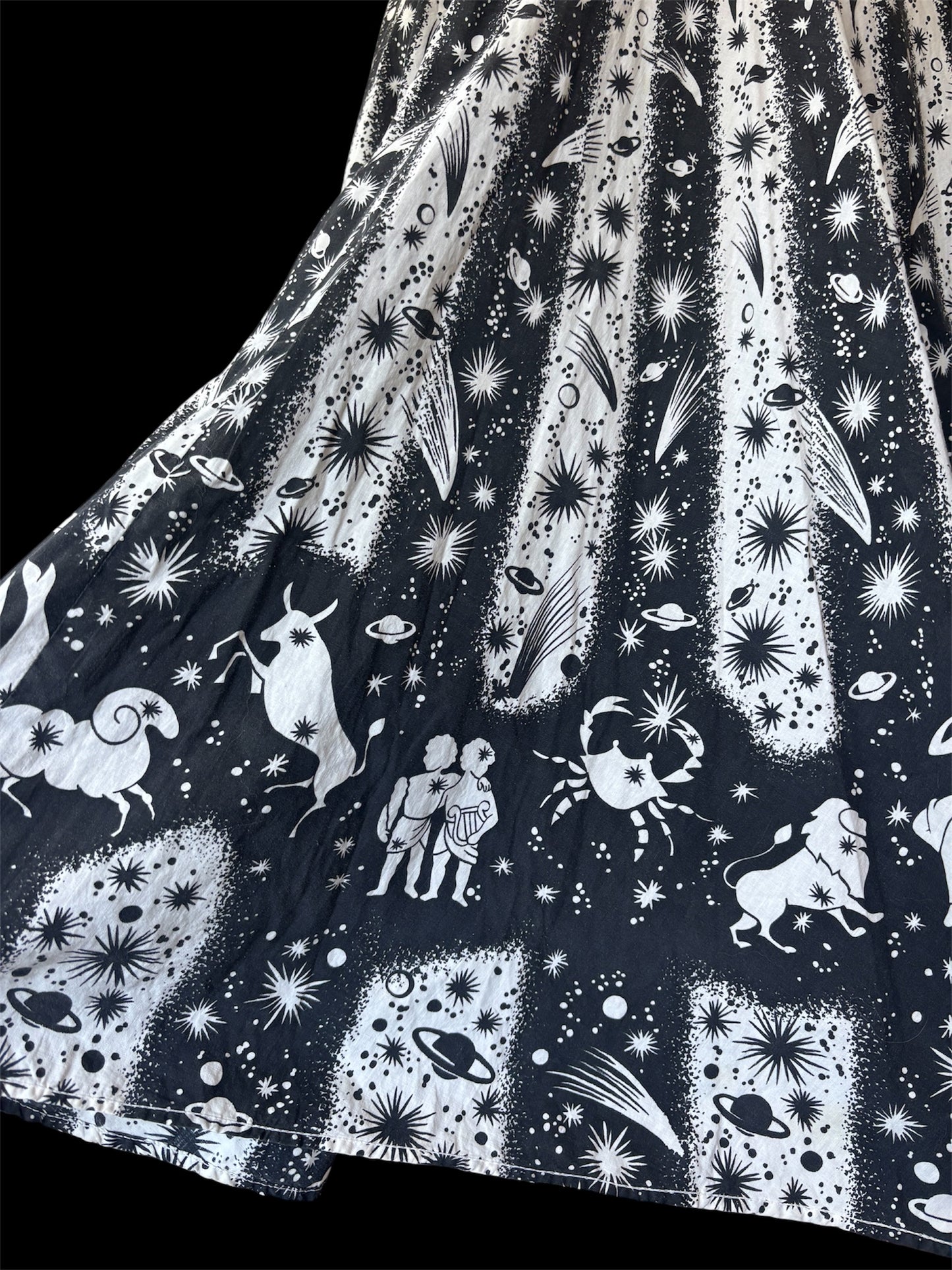 1950s astrological novelty print cotton sundress