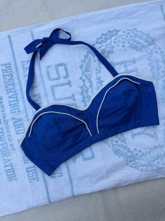 1950s cobalt sanforized cotton sportswear sun top