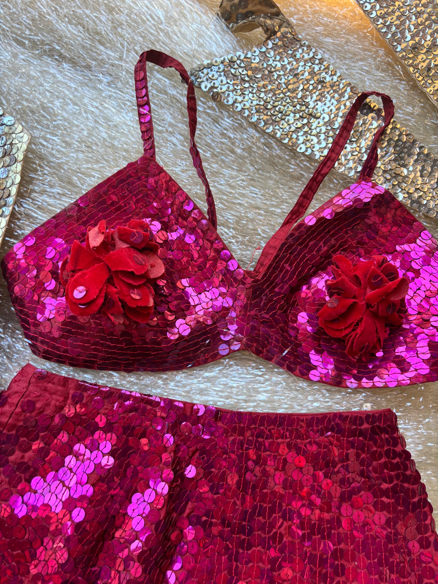 1930s sequined 7-piece showgirl ensemble