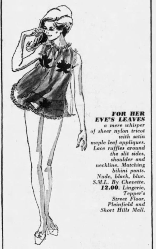 1960’s “Eve’s Leaves” nightgown by Chevette