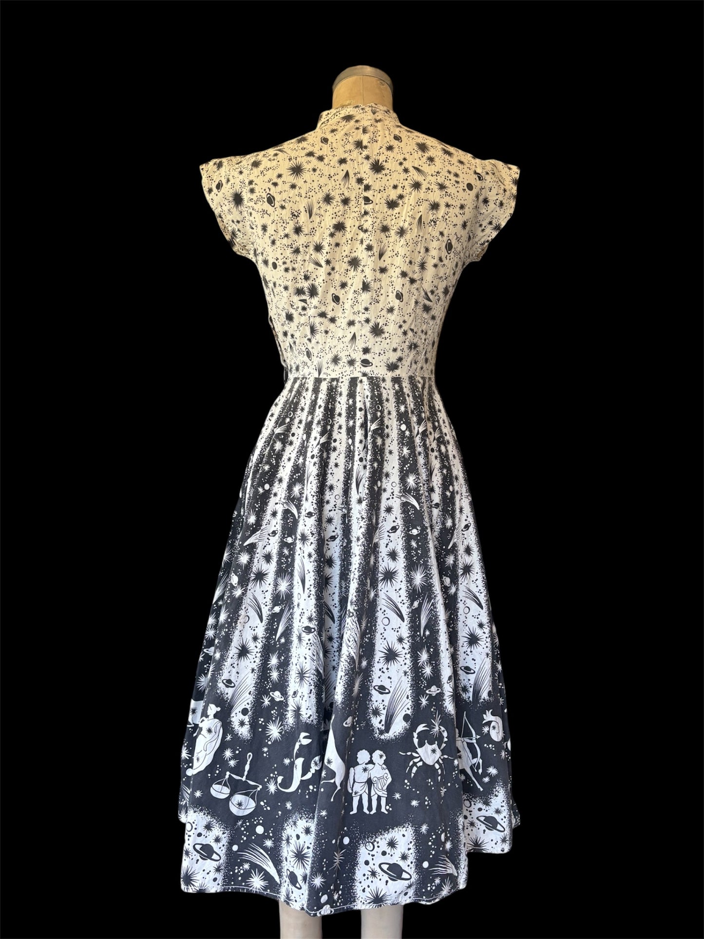 1950s astrological novelty print cotton sundress