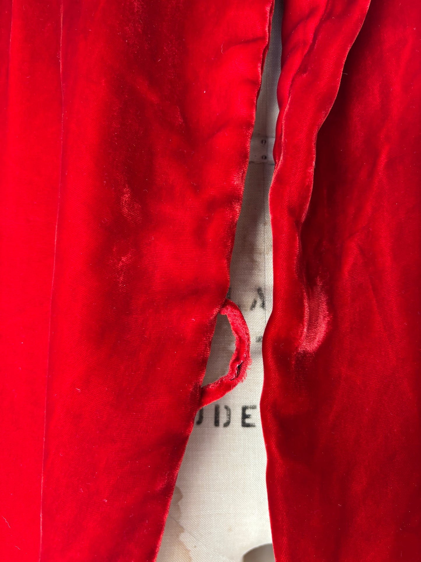 1930s silk velvet cocoon/opera coat crimson red