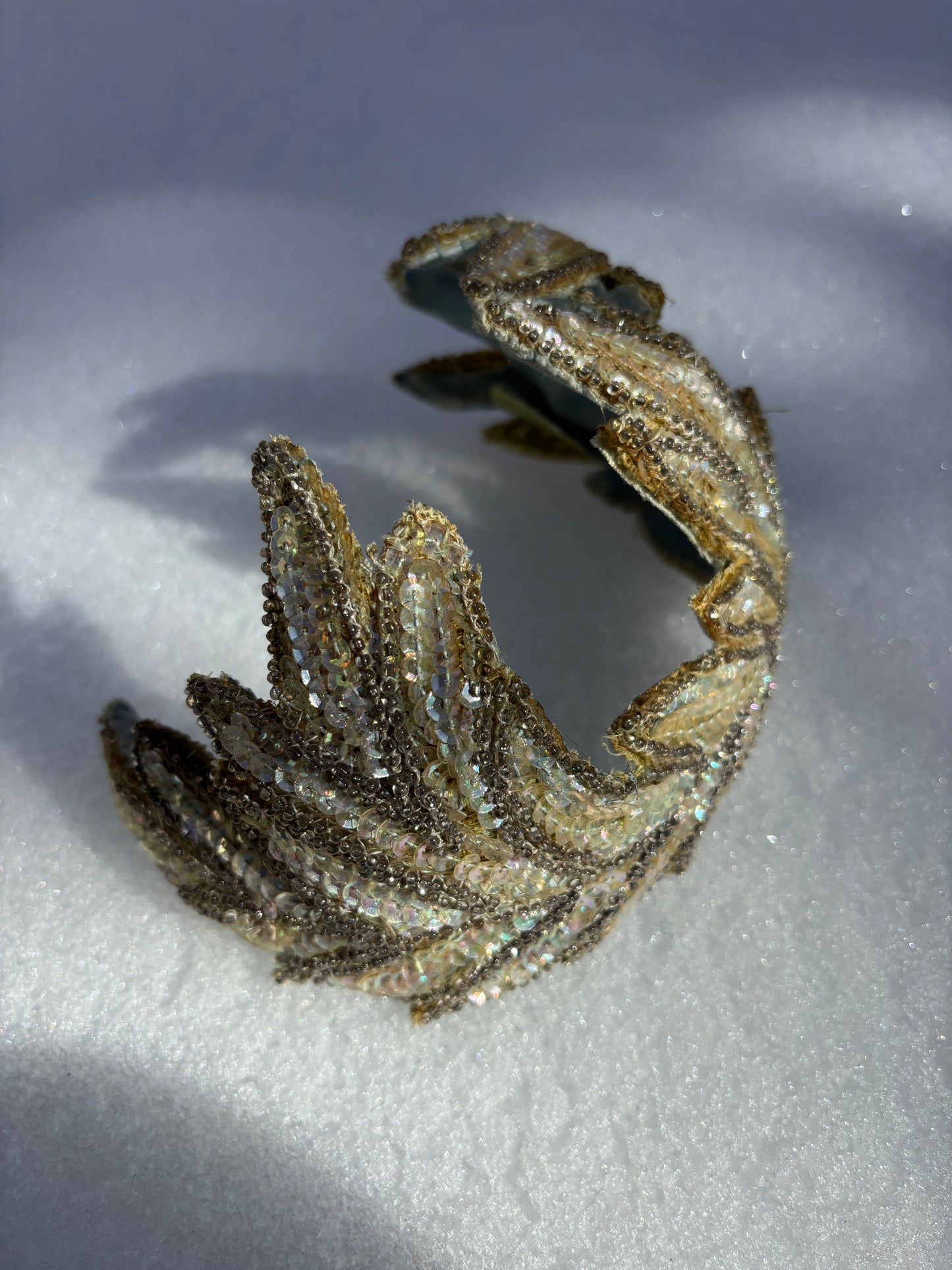1930s/40s ice queen sequined head piece