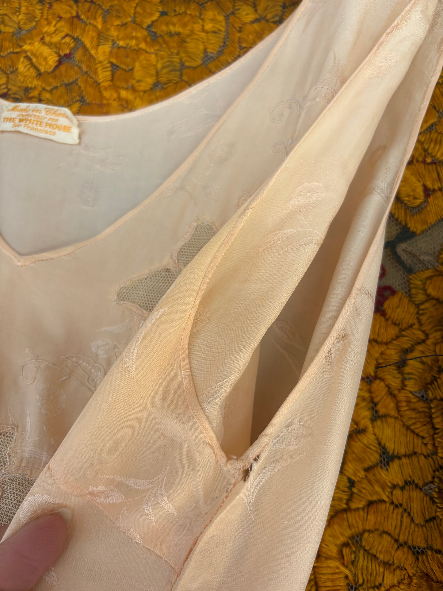 1930s blush pink pure silk slip dress