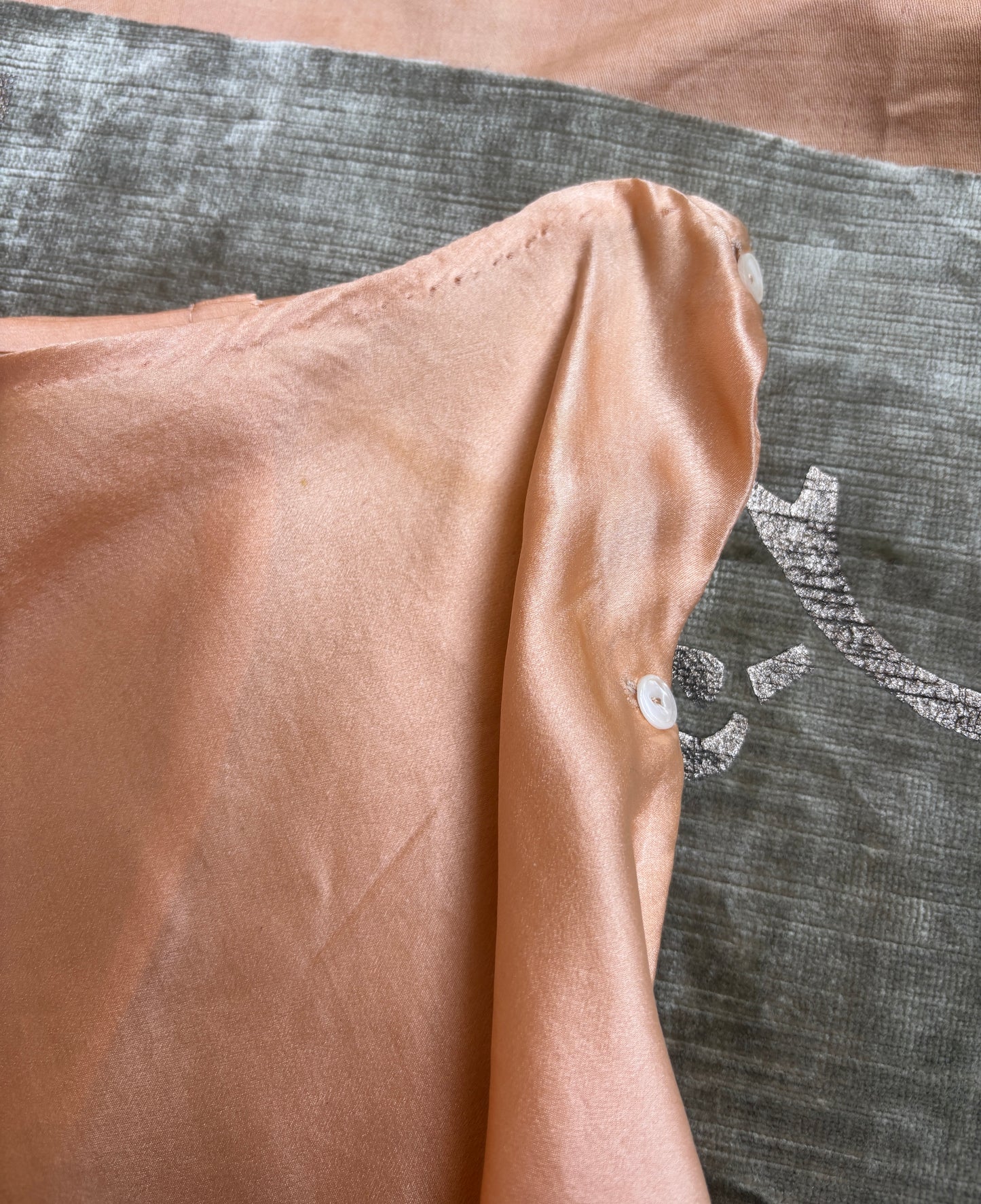1930s silk satin & lace tap shorts