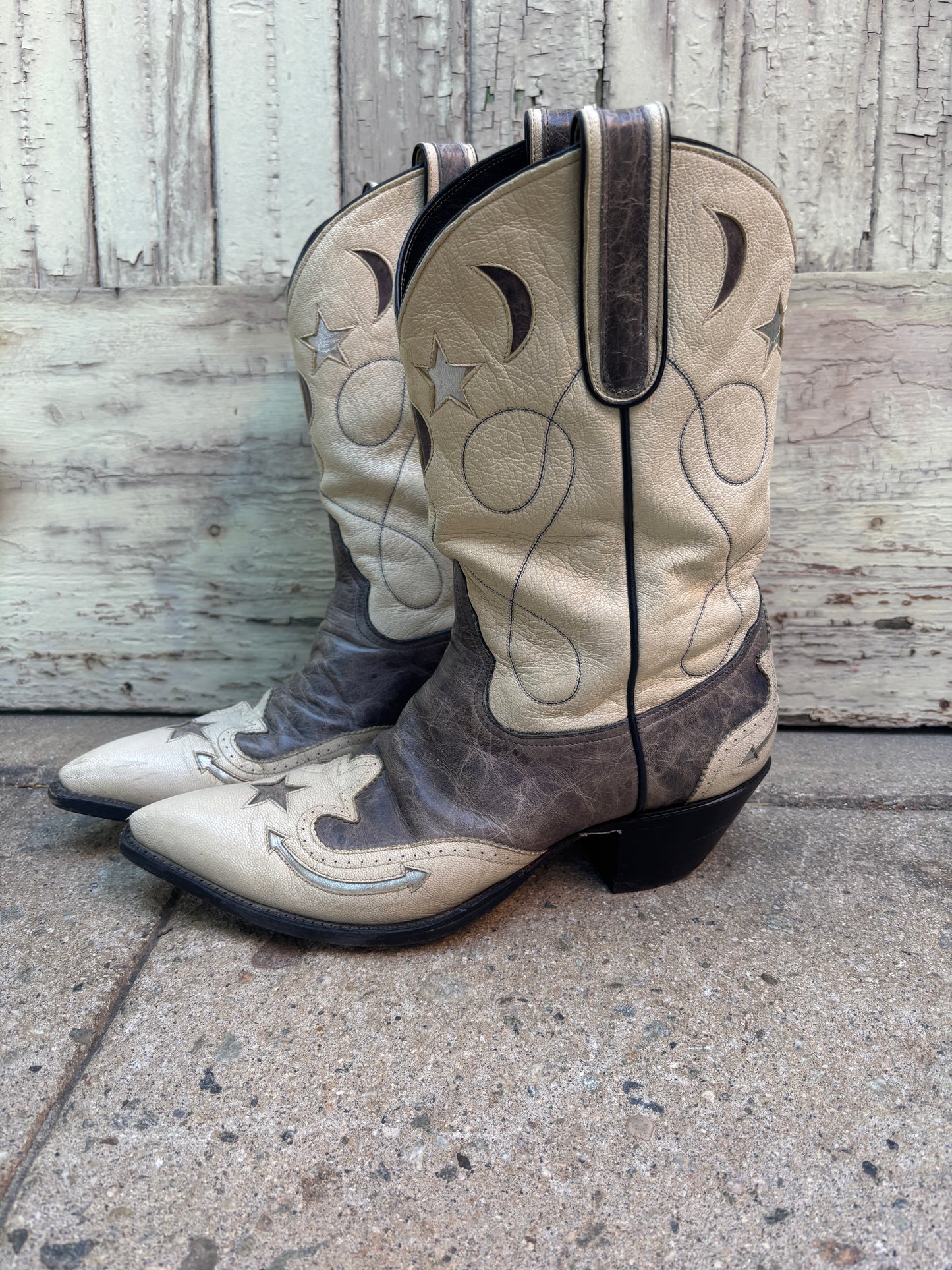 1970’s moons & stars custom inlay boots men’s size 10.5