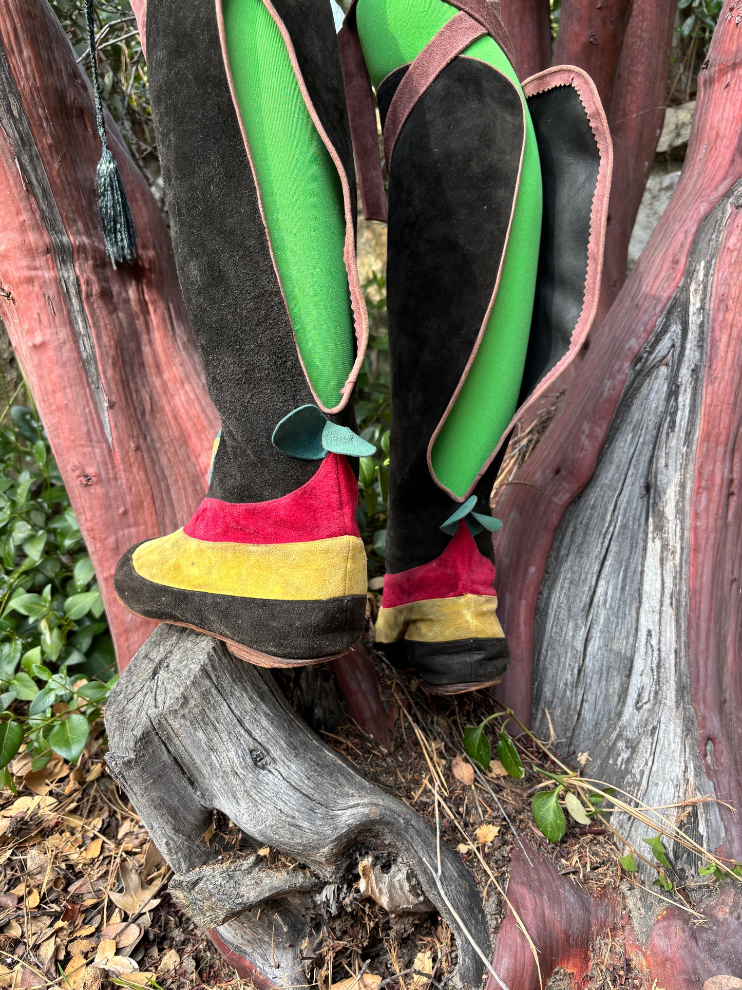 1960s medieval revival suede boots by Goody Two Shoes