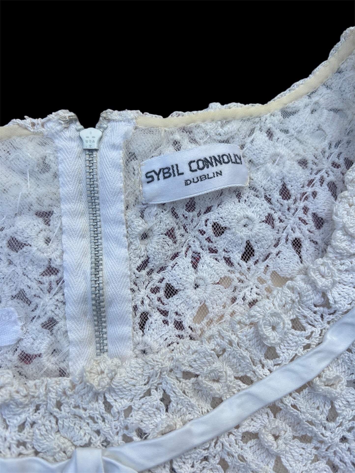 1950s Sybil Connolly Irish crochet couture blouse