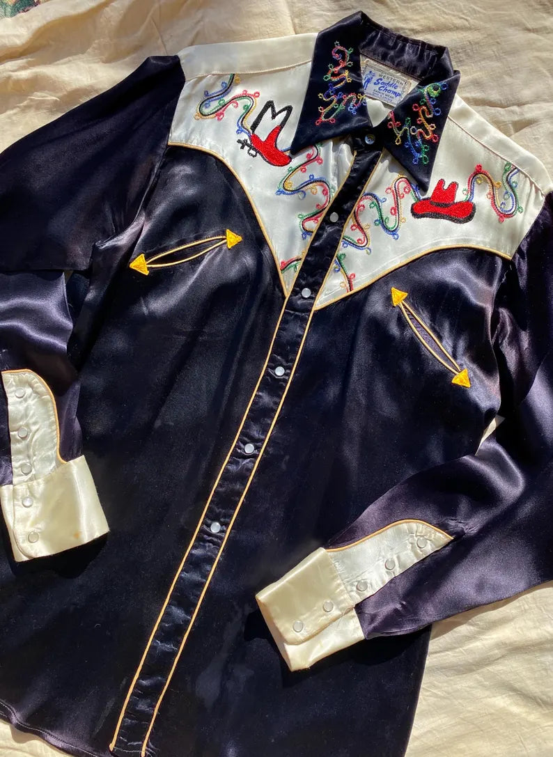 1950’s satin chain stitched western shirt