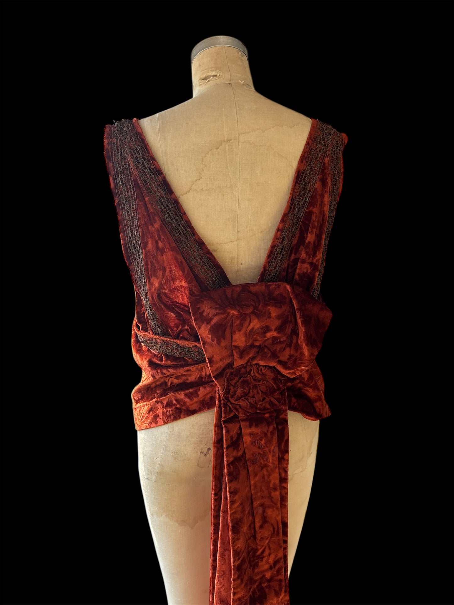 1910s/1920s devore velvet modular evening ensemble